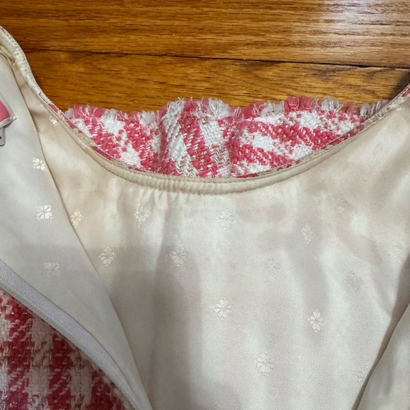 Kate Spade Pink and White Gingham Tweed Dress – Size 0, Like New - Picture 11 of 14